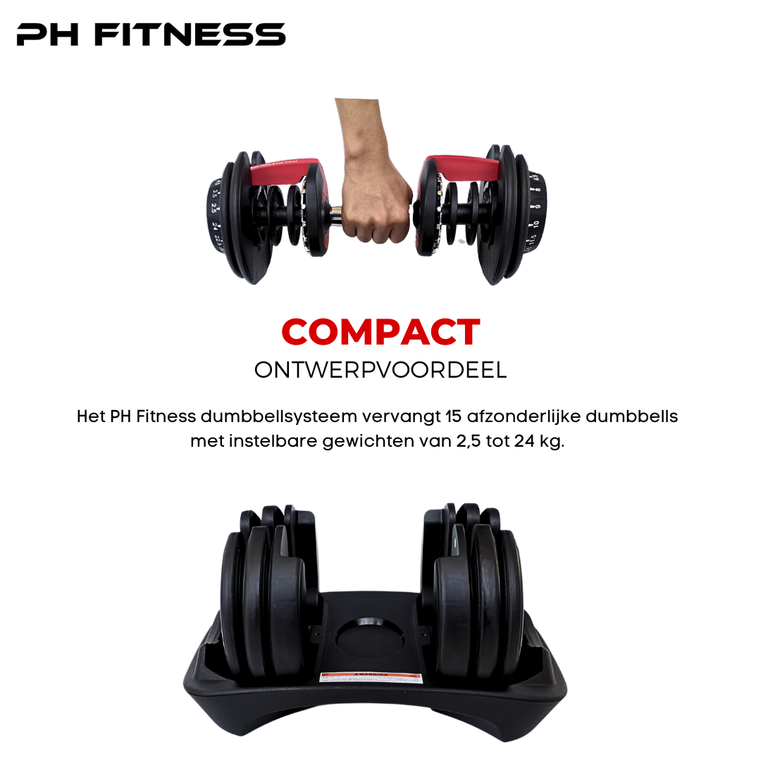 Verstelbare Dumbbells Set 24KG