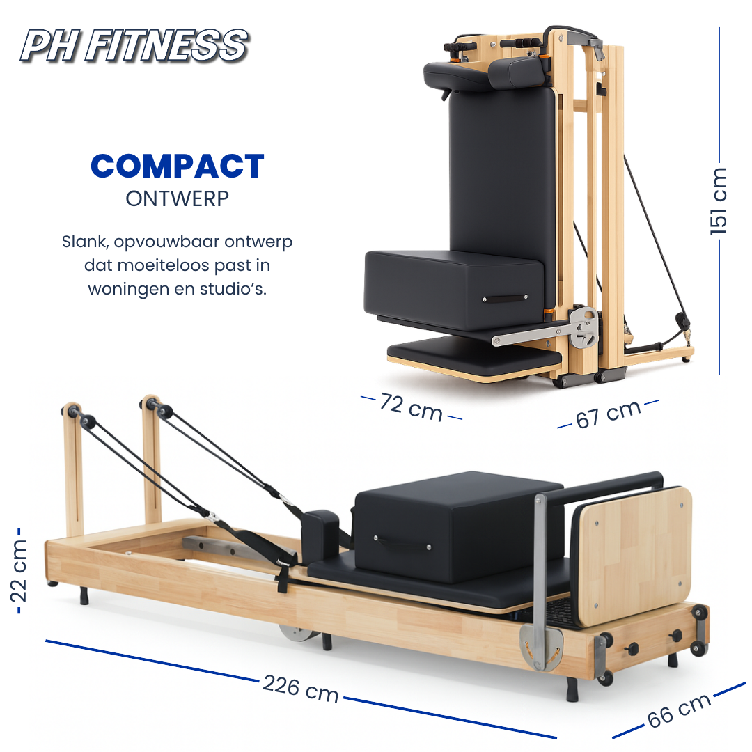 Pilates Reformer - Holz - klappbar | Studioqualität