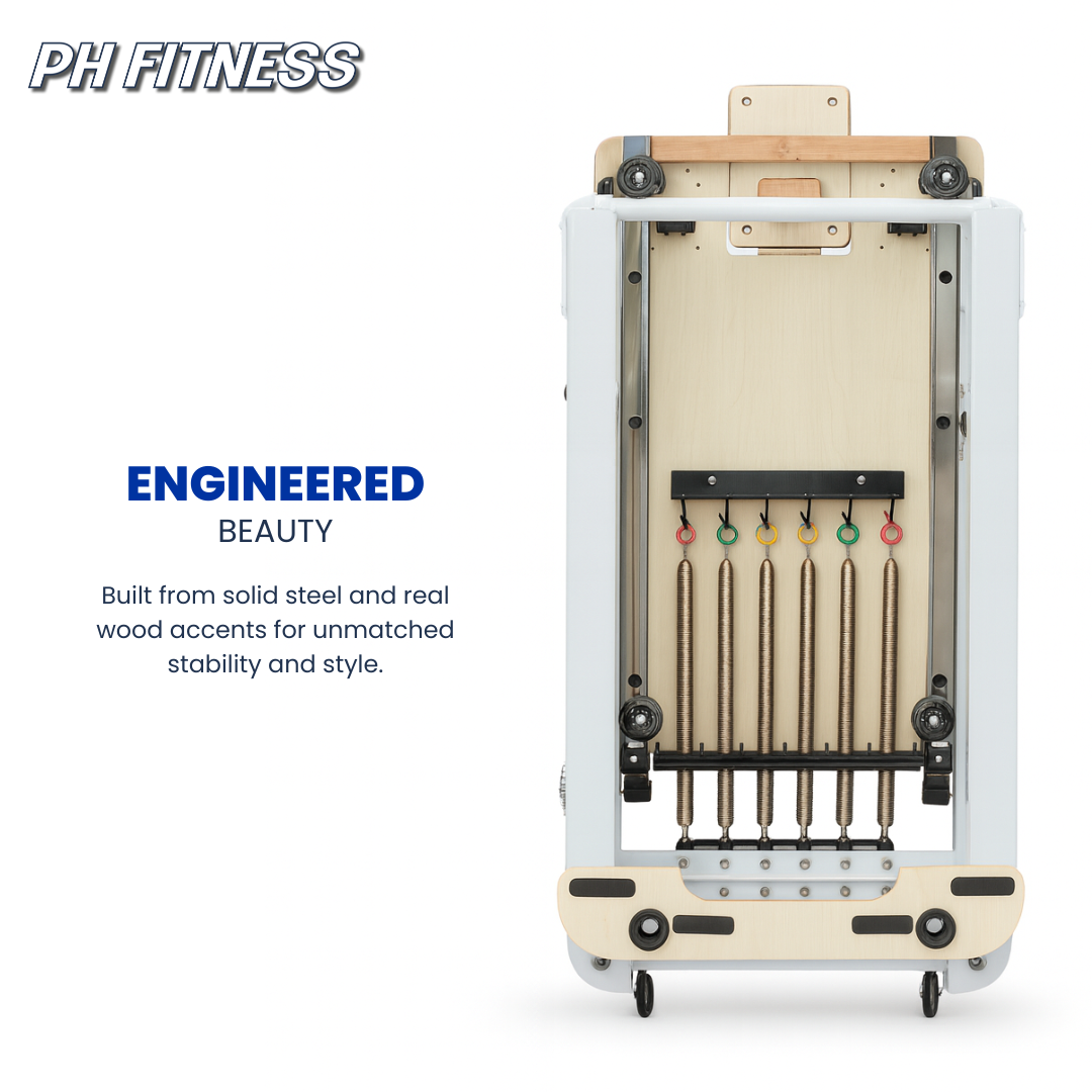 Opvouwbare Pilates Reformer – Premium Studio Kwaliteit met Verstelbare Veerweerstand