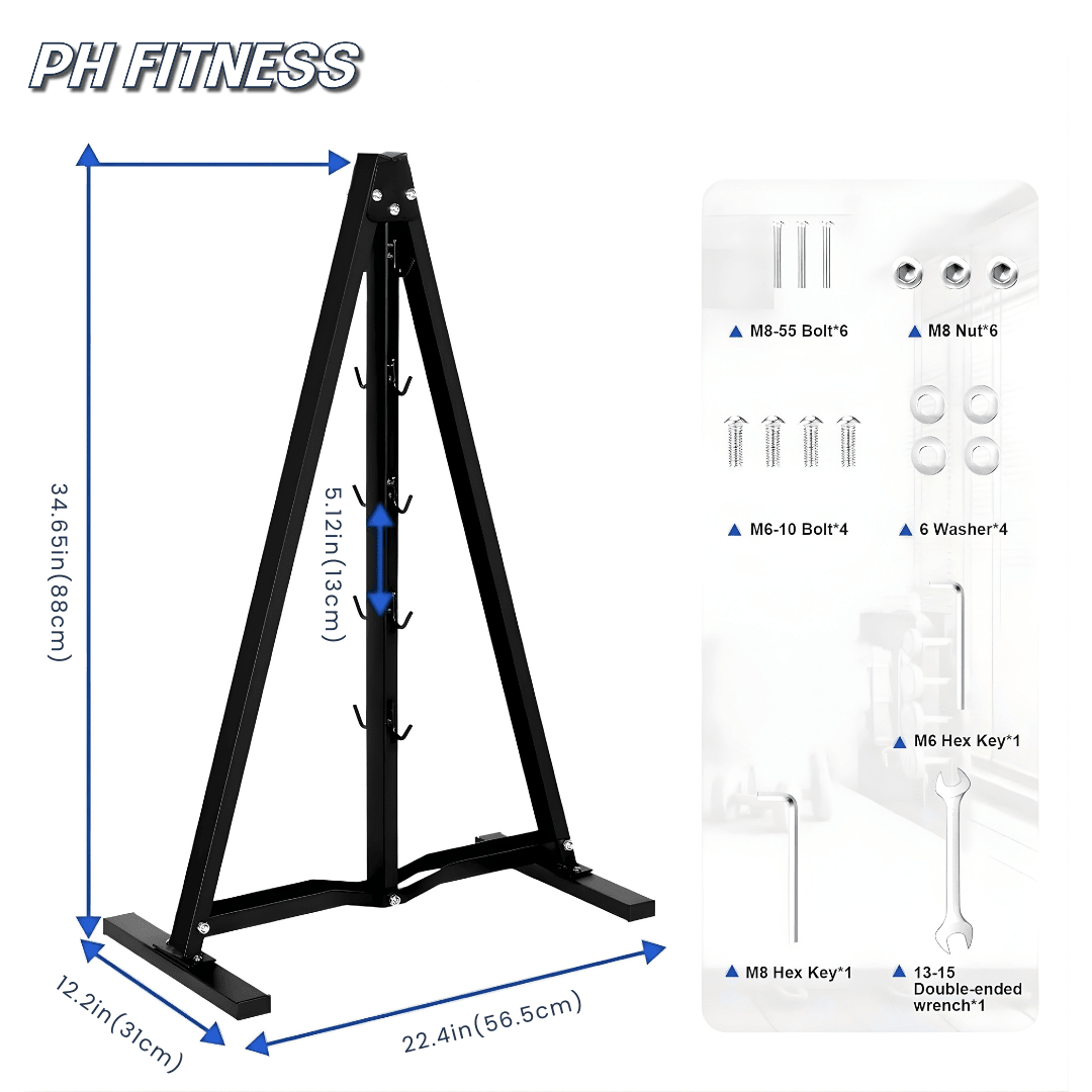 Kabel Accessoire Rek A - Frame – Professioneel Opbergrek voor Kabel Attachments, Lat Bars, Tricep Ropes & Fitness Accessoires - PH Fitness