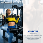 Multi Angle Kabelgreep Set PRO 5 - Delig met Carabiners – Ergonomische Kabelgrepen voor Lat Pulldown, Rows, Rugtraining & Fitness - PH Fitness