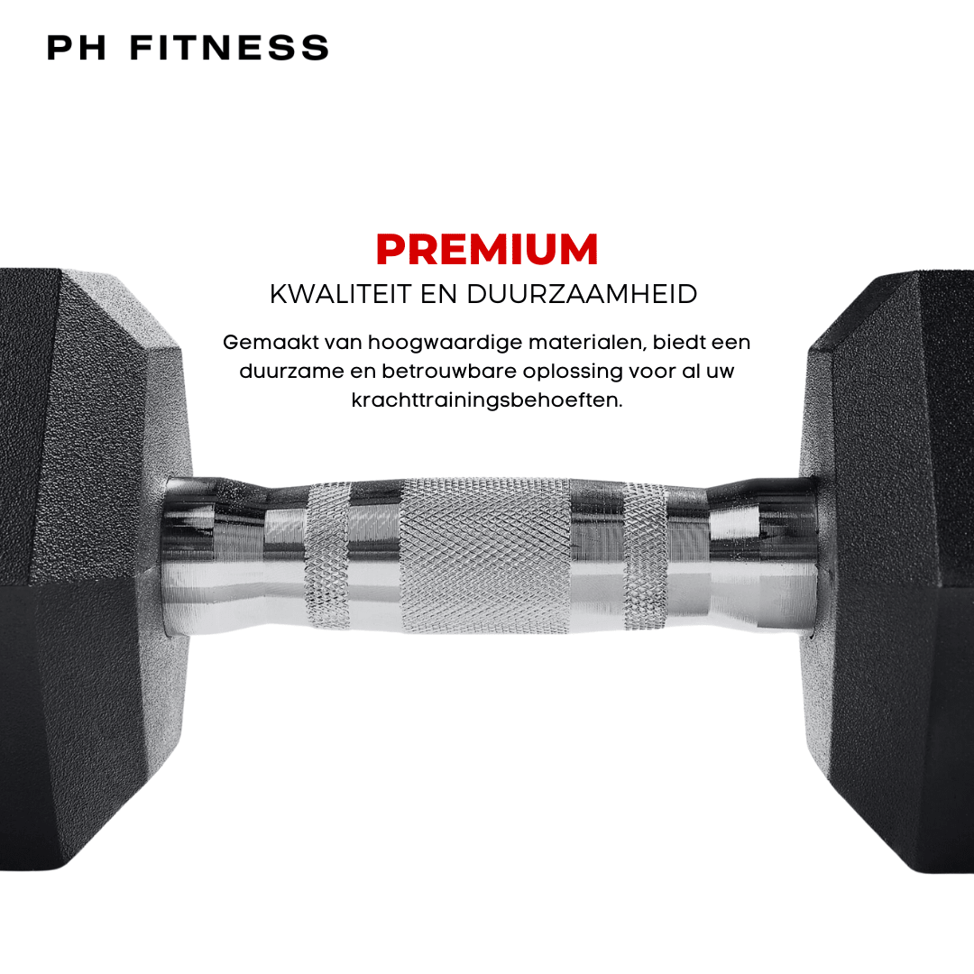 PH Fitness Hex Dumbbell Set 1 – 10 KG | Losse Set · Met Torenrek · Met Luxe Designrek - PH Fitness