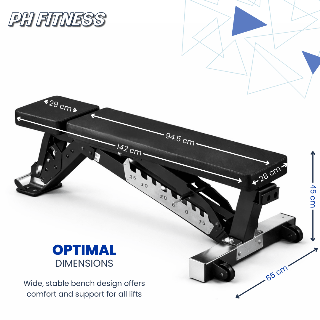 PH Fitness Verstelbare Trainingsbank – Flat & Incline - PH Fitness