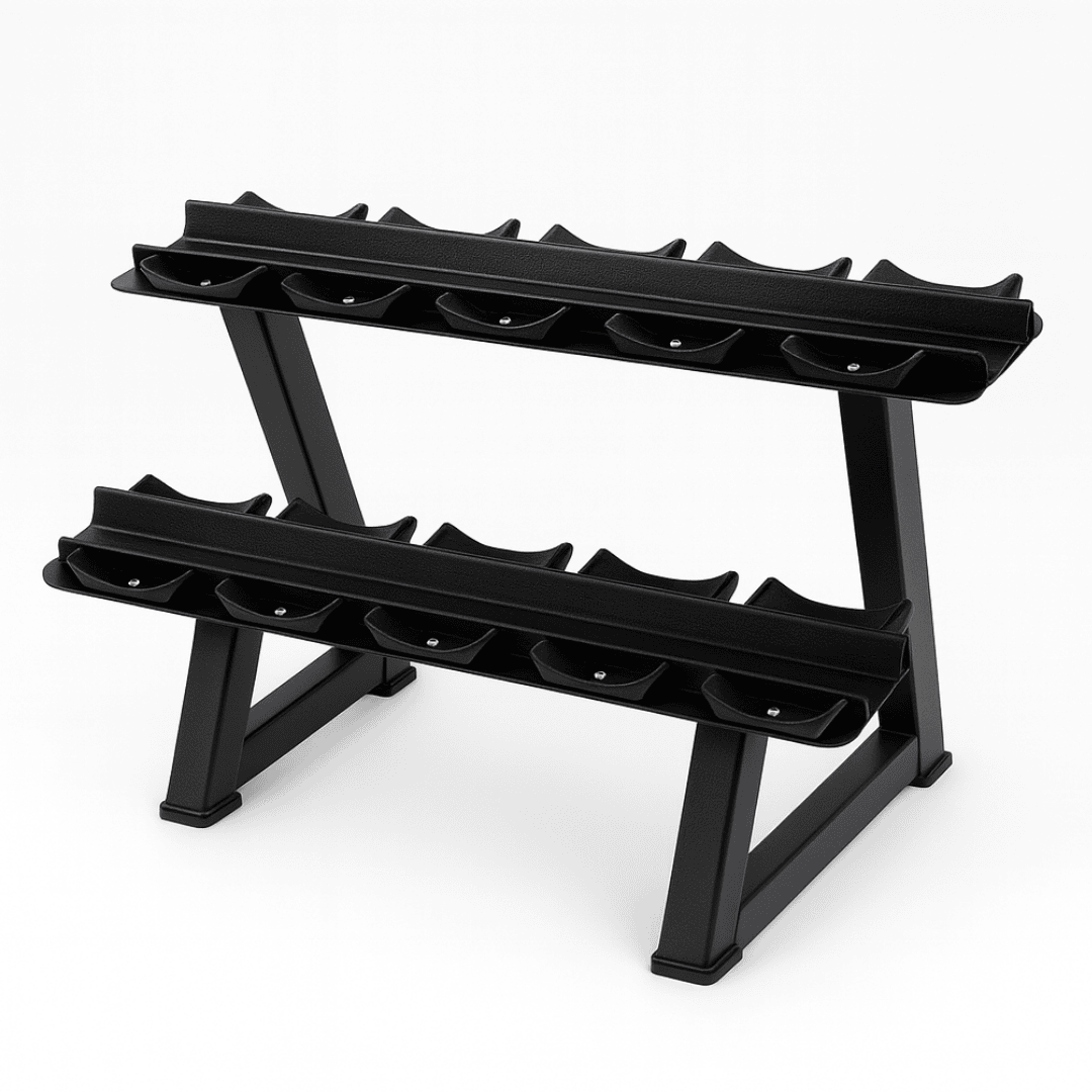 Compact leeg twee-laags PH Fitness dumbbellrek met houders voor tien paar dumbbells