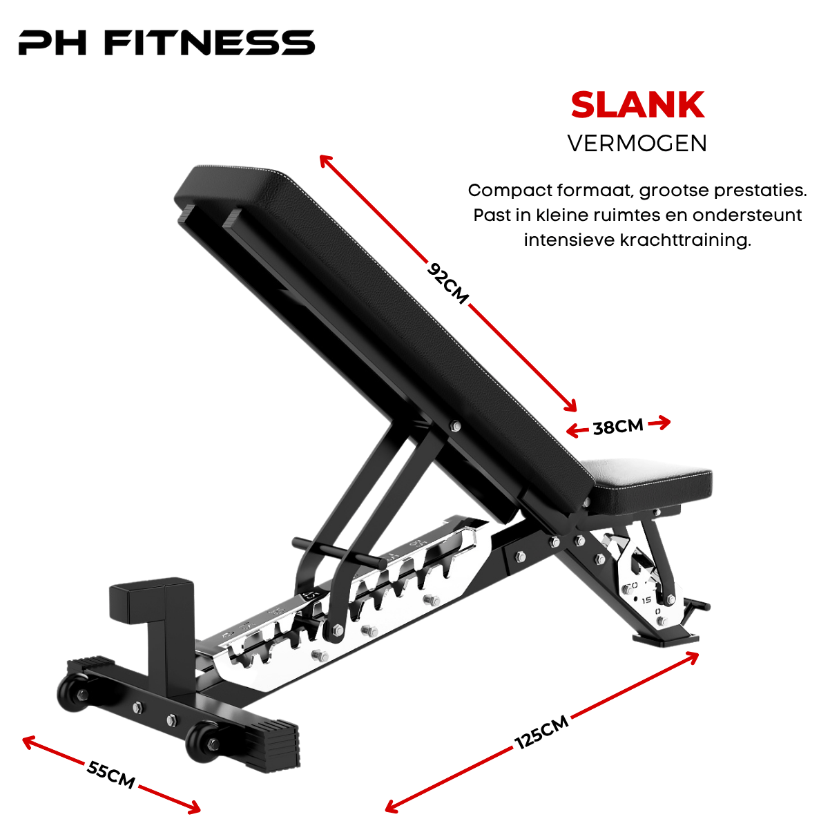 Verstelbare Fitnessbank – Incline Trainingsbank - PH Fitness