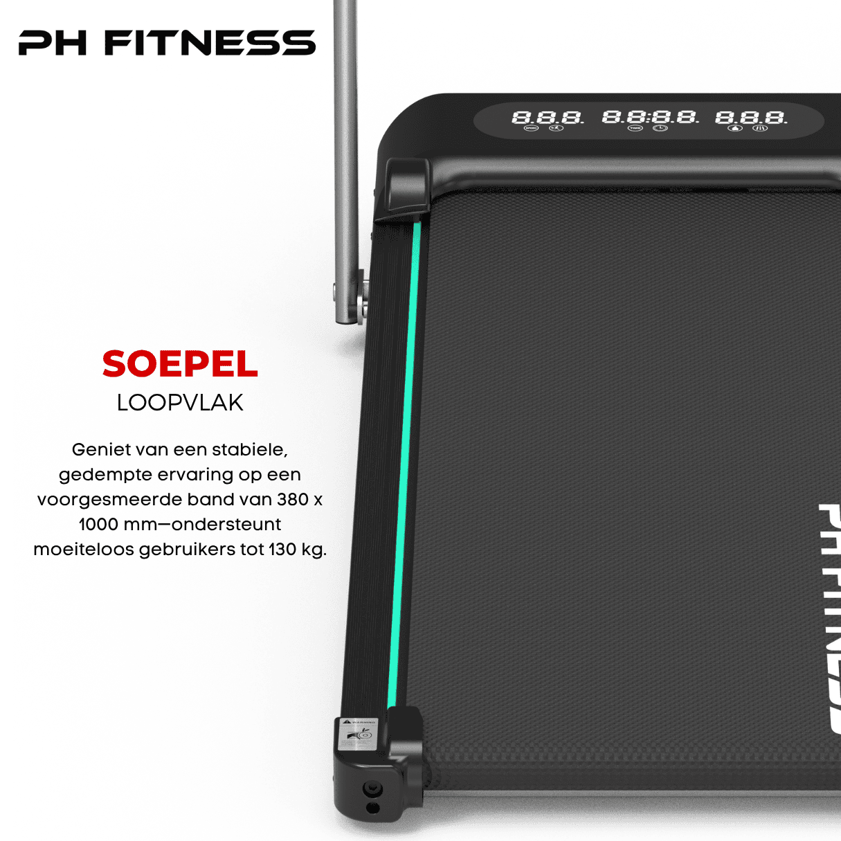 WP - 400 Opvouwbare Loopband – 1.5HP, 8km/u, Bluetooth App, 130kg Draagvermogen, 12 Programma’s - PH Fitness